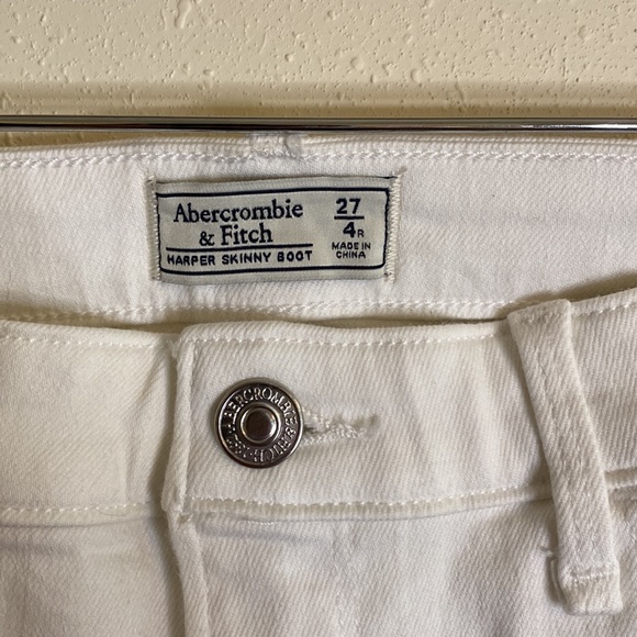NWT Abercrombie & Fitch Harper Skinny Bootcut White Jeans Sz 27/4 - Picture 4 of 6